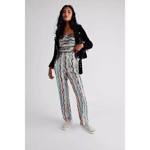 NEW FREE PEOPLE Sz 2 DISCO FLARE PANTS PULL ON RAINBOW SEQUIN PANTS